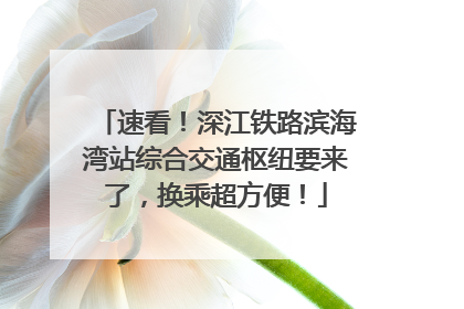 速看！深江铁路滨海湾站综合交通枢纽要来了，换乘超方便！