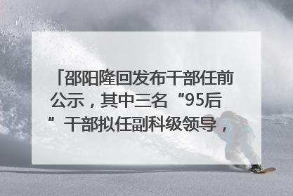 邵阳隆回发布干部任前公示，其中三名“95后”干部拟任副科级领导，均系硕士选调生