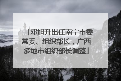邓旭升出任南宁市委常委、组织部长，广西多地市组织部长调整