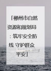 郴州市自然资源和规划局：筑牢安全防线 守护群众平安