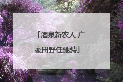 酒泉新农人 广袤田野任驰骋
