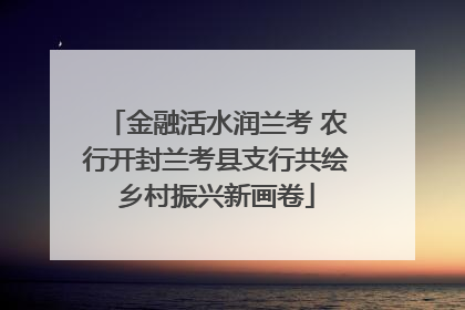 金融活水润兰考 农行开封兰考县支行共绘乡村振兴新画卷