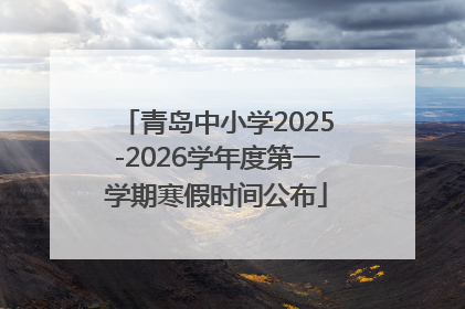 青岛中小学2025-2026学年度第一学期寒假时间公布