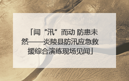闻“汛”而动 防患未然——炎陵县防汛应急救援综合演练现场见闻