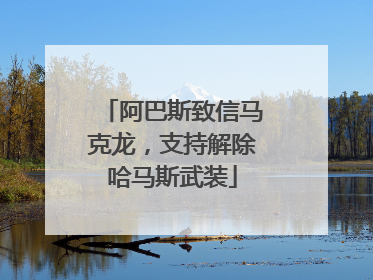 阿巴斯致信马克龙，支持解除哈马斯武装