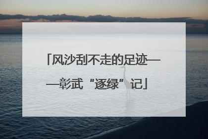 风沙刮不走的足迹——彰武“逐绿”记
