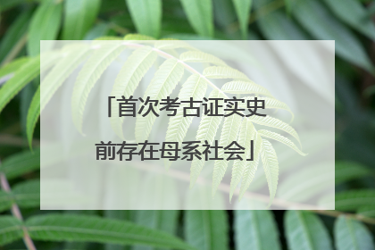 首次考古证实史前存在母系社会