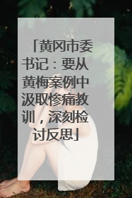 黄冈市委书记：要从黄梅案例中汲取惨痛教训，深刻检讨反思