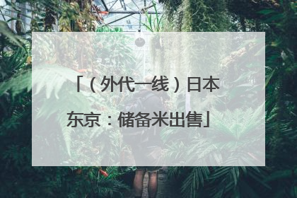 （外代一线）日本东京：储备米出售