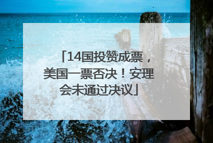 14国投赞成票，美国一票否决！安理会未通过决议