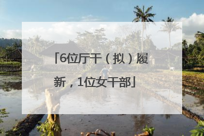 6位厅干（拟）履新，1位女干部