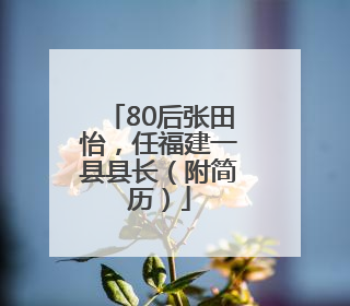 80后张田怡，任福建一县县长（附简历）
