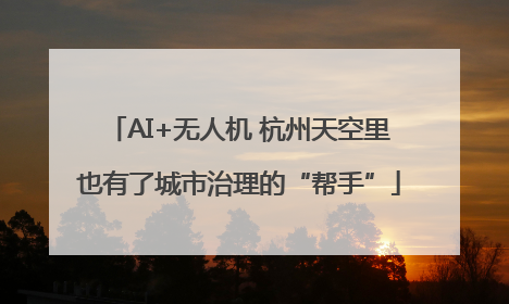 AI+无人机 杭州天空里也有了城市治理的“帮手”