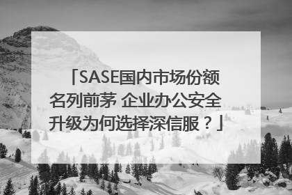 SASE国内市场份额名列前茅 企业办公安全升级为何选择深信服？