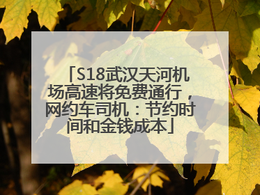 S18武汉天河机场高速将免费通行，网约车司机：节约时间和金钱成本
